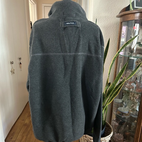 Nautical Gray Fleece Pullover With Partial Zipper - Picture 3 of 3